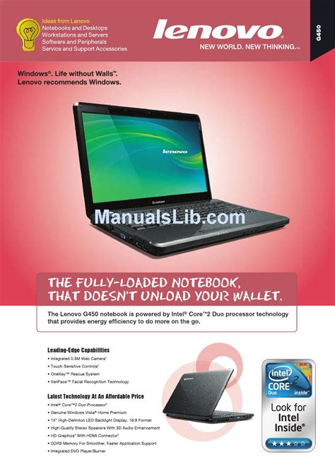 notebook lenovo g450|LENOVO G450 SPECIFICATIONS Pdf Download .